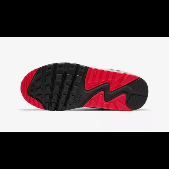 Nike Air Max 90 Black Radiant Red Wolf Grey (GS) CD6864-009 Wonen's Sizes - Picture 6 of 6